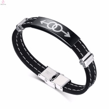 2017 nueva mens negro gay pareja joyería de silicona pulsera